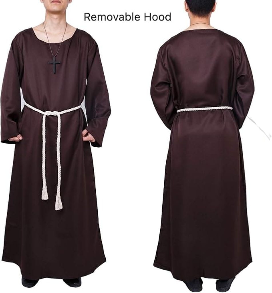 Myir JUN Disfraz de Monje Sacerdote Túnica Medieval Renacimiento Traje con Cruz para Halloween Carnaval - CHOLLOS AMAZON
