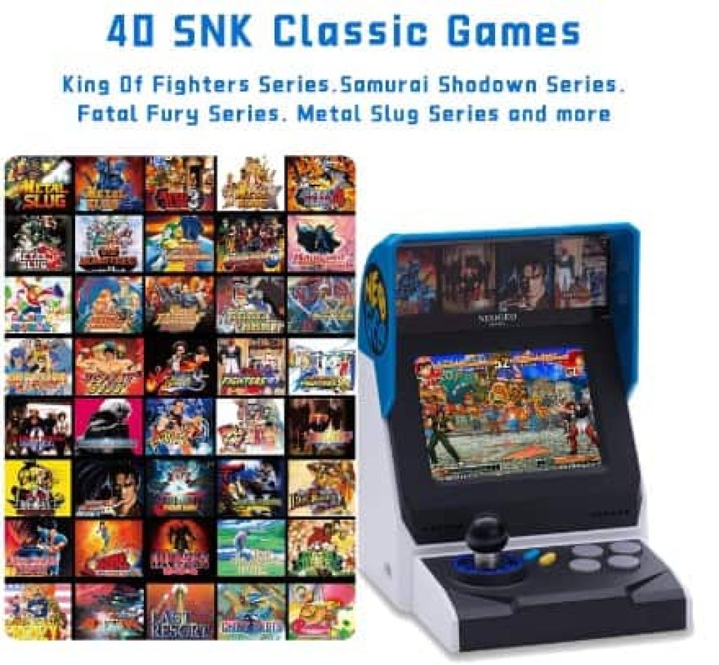 Mini Arcade NEOGEO, Edición Internacional, 40 Juegos Clásicos de SNK Incluyendo King of Fighters y Metal Slug etc., Pantalla LCD de 3,5 Pulgadas/HDMI/Regalos para Adultos y Niños, a precio rebajado en amazon.