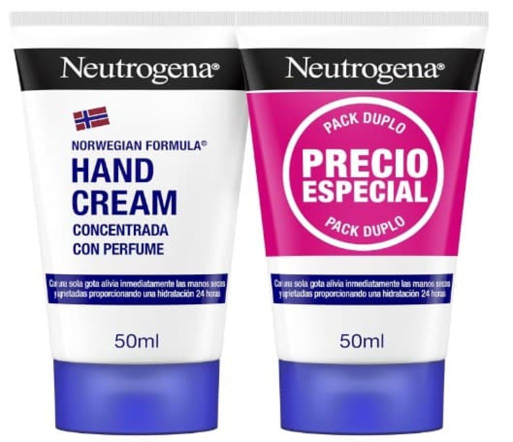 Neutrogena Duplo Crema de Manos Concentrada con Perfume (2 x 50 ml), crema de manos reparadora para pieles sensibles