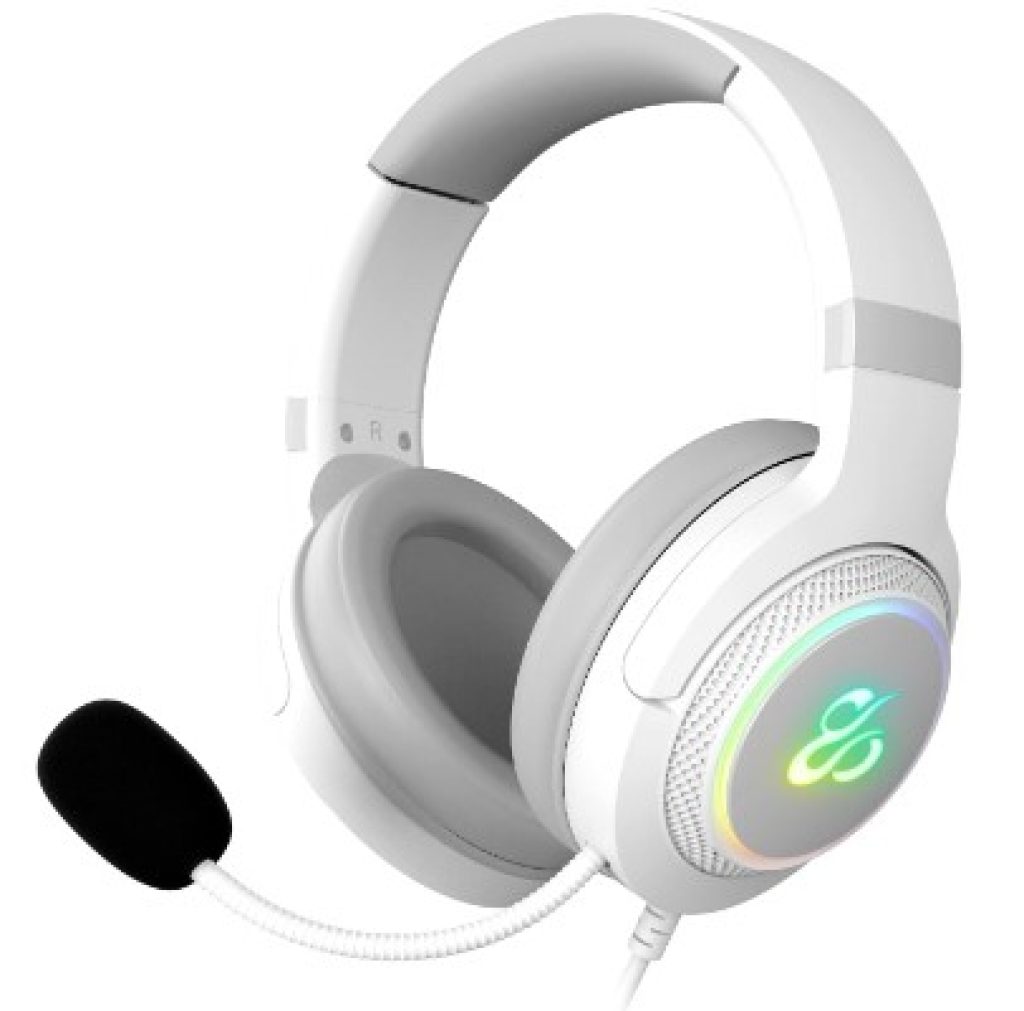 Newskill Sobek 7.1 Ivory Auriculares Gaming con Cable, Sonido 7.1, USB, Cancelación de Ruido, Micrófono, PC/PS4/PS5/Mac