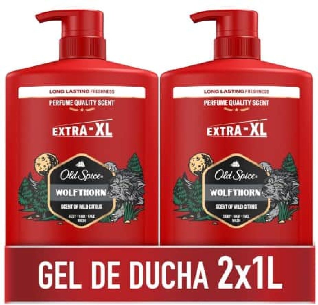 Old Spice Wolfthorn Gel Y Champú Para Hombres, 3 En 1: Pelo, Cara Y Cuerpo, 2000 ml. - chollos amazon