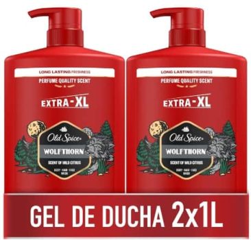Old Spice Wolfthorn Gel Y Champú Para Hombres, 3 En 1: Pelo, Cara Y Cuerpo, 2000 ml. - chollos amazon