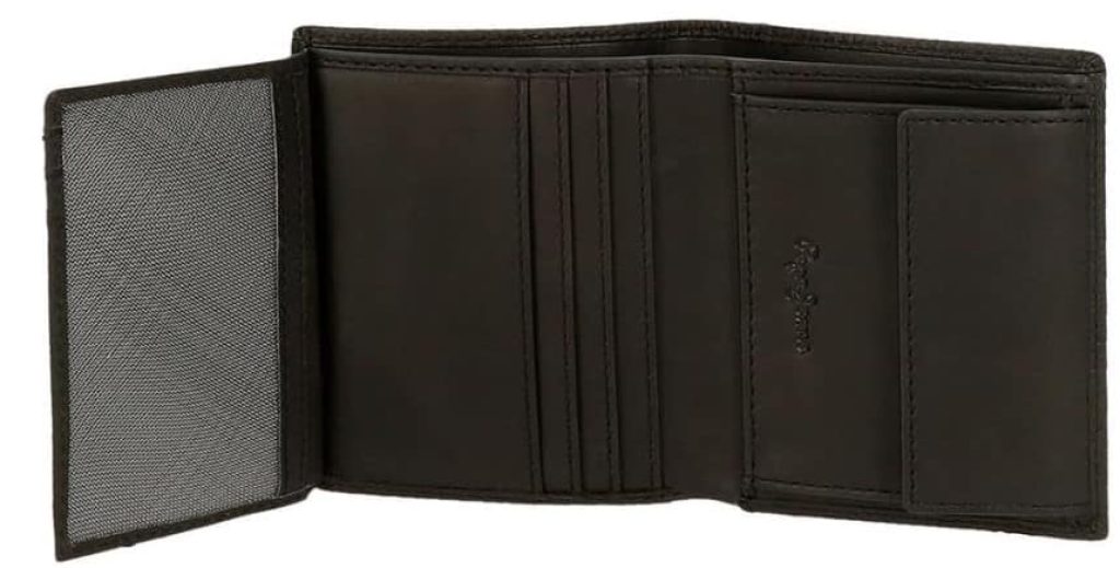 Pepe Jeans Checkbox Cartera Vertical con Monedero Negro 8,5x10,5x1 cms Piel