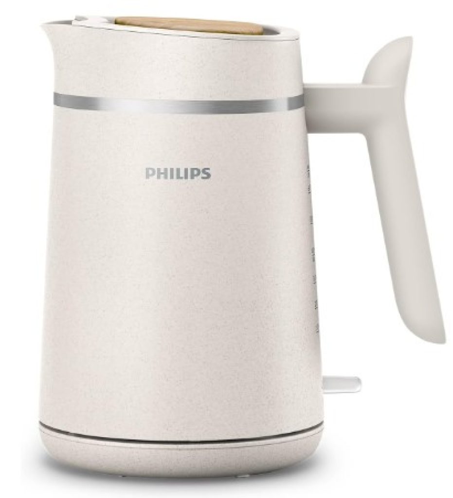 Philips Hervidor de Agua - Edición Eco Conscious, 1.7L, Indicador Luminoso, Base con Giro, Diseñado con Plásticos Biológicos, Blanco Seda Mate (HD9365/10)
