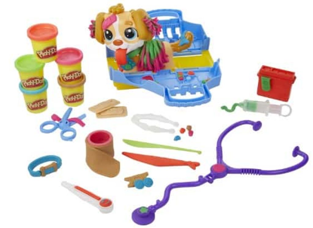 Play-Doh Kit Veterinario - Set con Cachorro de Juguete, transportín, 10 Herramientas, 5 Colores