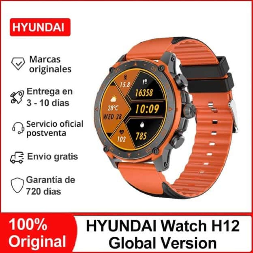 Reloj inteligente HYUNDAI H12 - Pantalla AMOLED de 1,43 pulgadas, frecuencia cardíaca de oxígeno en sangre, llamada, IP67, BT5.3 - Smartwatch en liquidación - chollos aliexpress