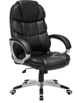 SONGMICS OBG24B Silla ergonómica de oficina estudio con ruedas