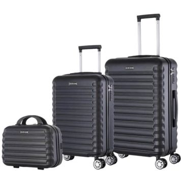 Set de Maletas de Viaje - Carcasa Ligera, Cerradura Numérica, 4 Ruedas 360° | Juego de 3 Maletas | Set Trolley Maleta
