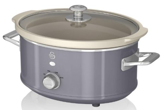 Swan Retro SF17021GRNEU Olla Cocción Lenta 3,5L, Antiadherente, libre PFOA y PTFE, 3 Niveles, 200W - chollos amazon