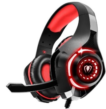 Tatybo Cascos Gaming, Auriculares Gaming con Graves Envolventes 3D, Micrófono Reducción De Ruido para Ps4 Ps5 Xbox PC Laptop