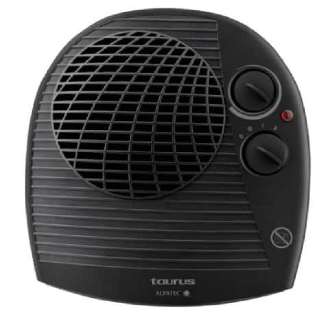 Taurus TFH-3001 - Calefactor, 2000W, 2 potencias de calor, función ventilador, termostato regulable, sistema de seguridad, diseño compacto 26x25x10 cm