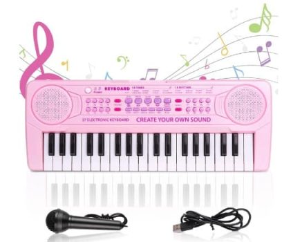 Teclado Piano 37 Teclas, Piano Electrónico Infantil, Teclado de Música Digital Portátil para Niños, Educativa Regalo para Principiant