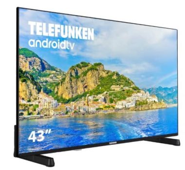 Telefunken 43DTUA724 - Smart tv 43 Pulgadas 4K, Ultra HD, Android TV, Diseño sin Marcos, HDR10, Dolby Vision, Chromecast Integrado