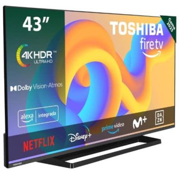 Toshiba 43UF3F63DAE TV 43 Pulgadas 4K UHD Smart Fire (Ultra HD, HDR10, Control de Voz Alexa, Bluetooth, Airplay) CHOLLOS AMAZON