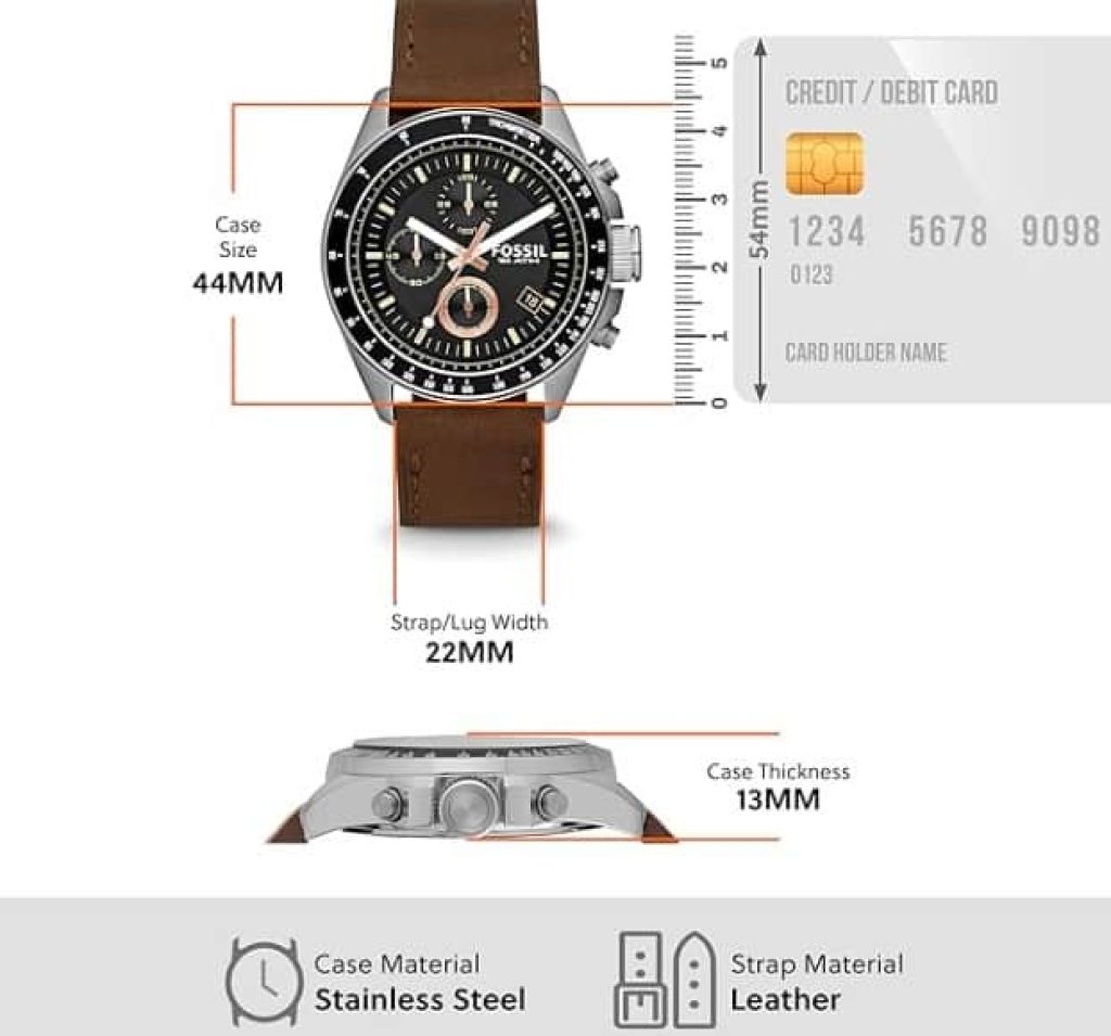 Fossil Reloj para Hombre Decker, Movimiento cronógrafo de Cuarzo 