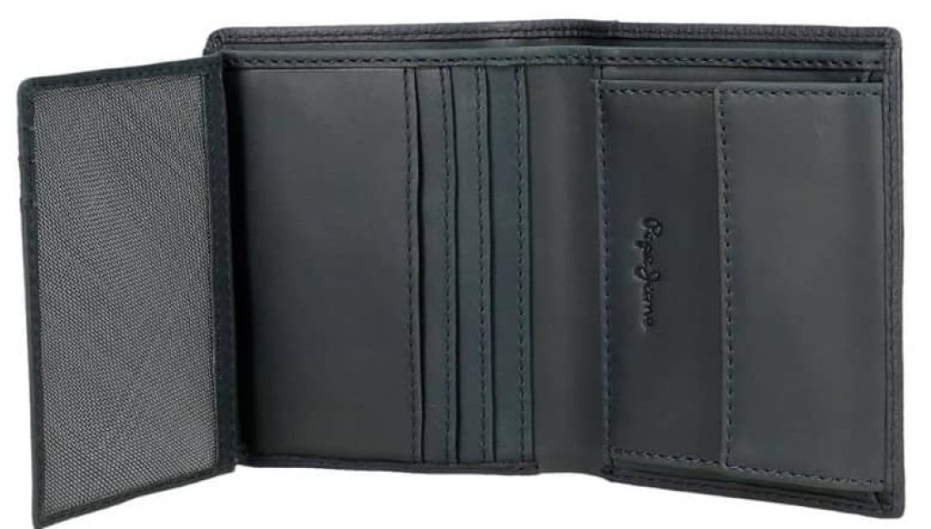 Pepe Jeans Checkbox Cartera Vertical con Monedero Azul 8,5x10,5x1 cms Piel