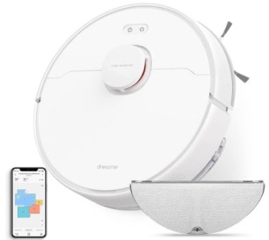 dreame D9 MAX - Robot Aspirador y Fregasuelos, 4000 Pa, LDS Navegación, Mapas de Varios Pisos, Suelos Duros/Pelo de Mascotas