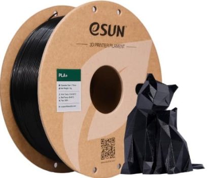 eSUN Filamento PLA+ 1.75mm, Mejorado Tenacidad Impresora 3D Filamento PLA Plus, Precisión Dimensional +/- 0.03mm, 1KG Carrete (2.2 LBS) para Filamento de Impresión 3D, Negro