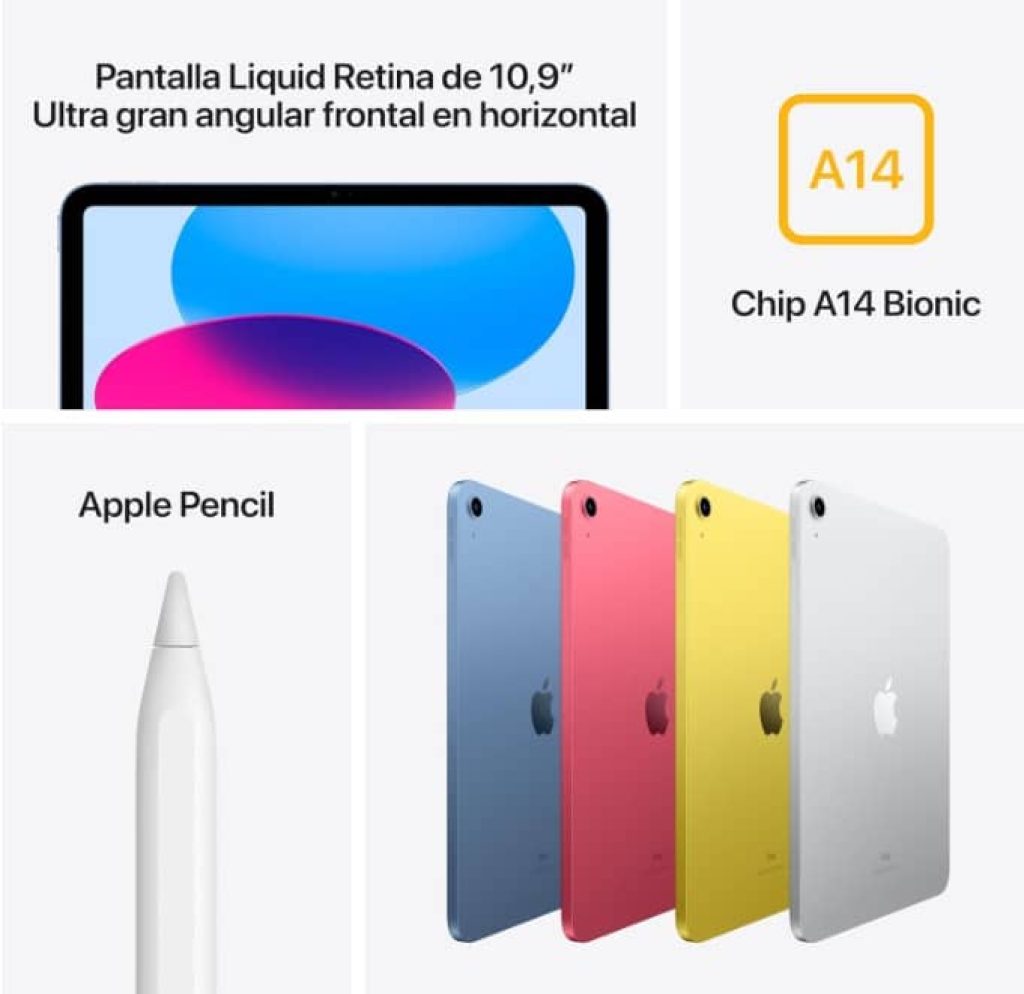 Apple iPad de 10,9 Pulgadas (Wi-Fi, 64 GB) - Plata (10.ª generación)