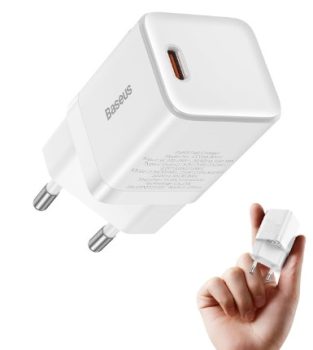 Baseus Cargador USB C, Mini 30W USB Movil Carga Rapida para iPhone, iPad, Samsung, Charger Cabezal Adaptador de Pared Corriente