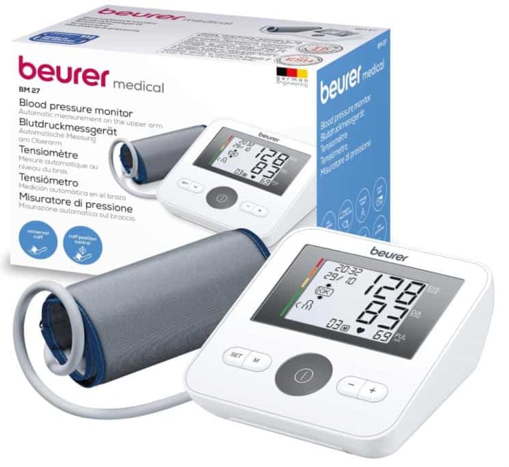 Beurer BM 27 Tensiómetro de brazo digital con control de ajuste del manguito