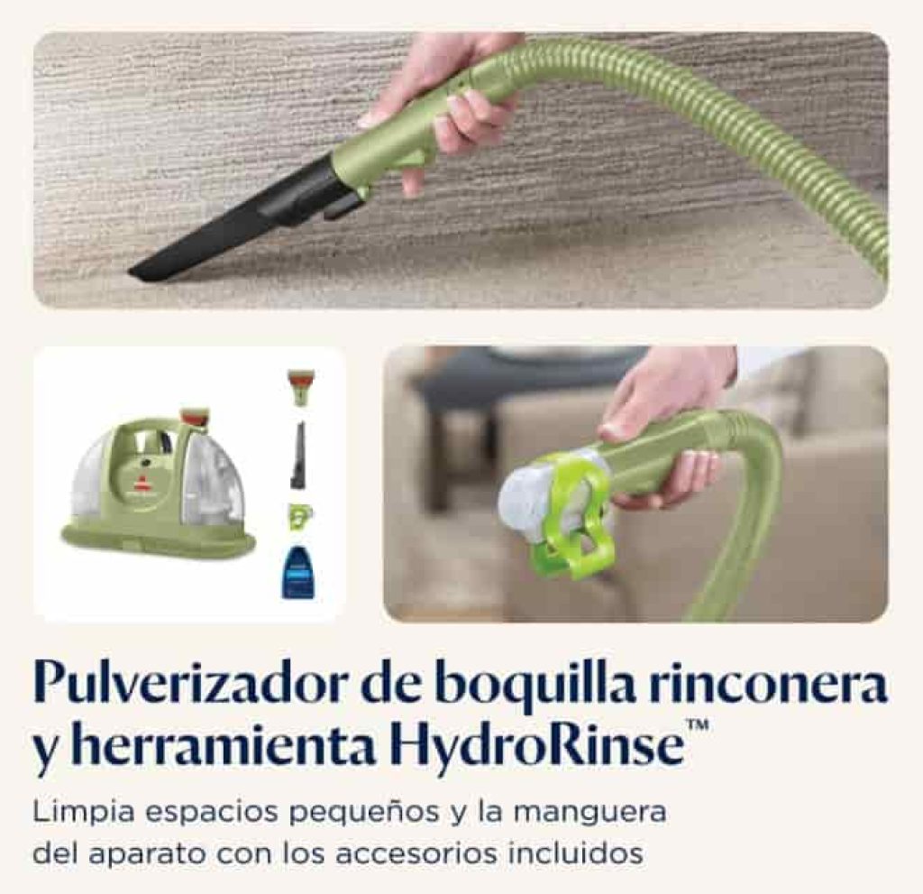 Bissell Little Green, Aspiradora de Agua Tapiceria, Lava Aspiradora para Manchas Cotidianas y Suciedad