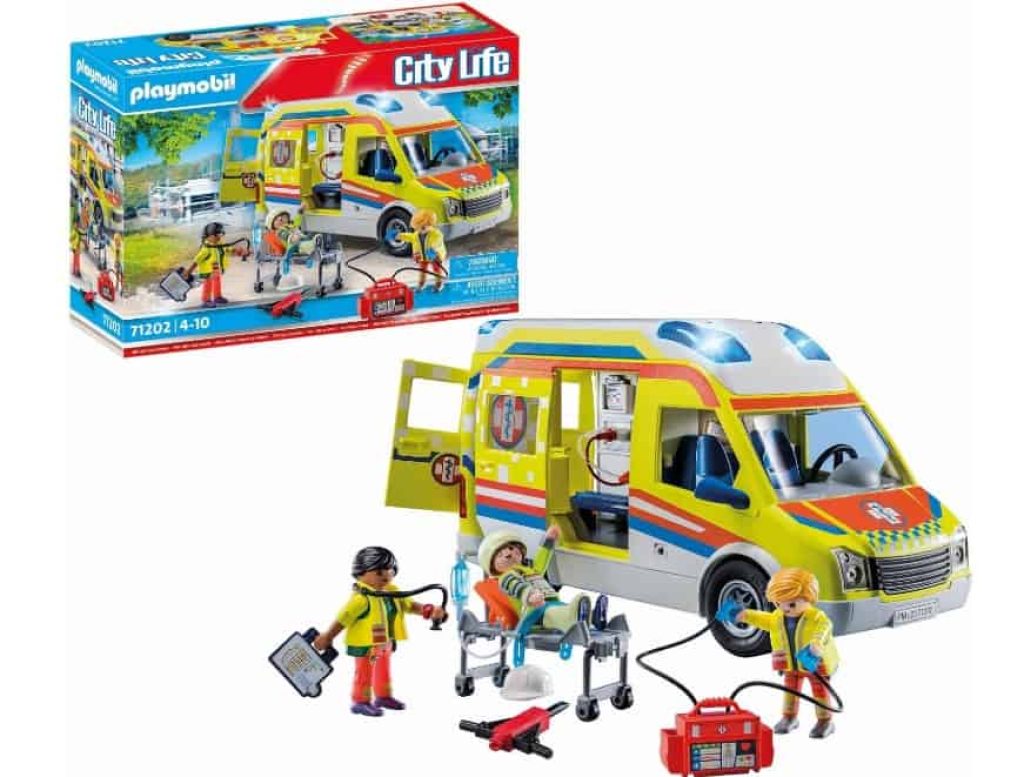 PLAYMOBIL City Life 71202 Ambulancia con luz y Sonido, Juguete para niños a Partir de 4 años