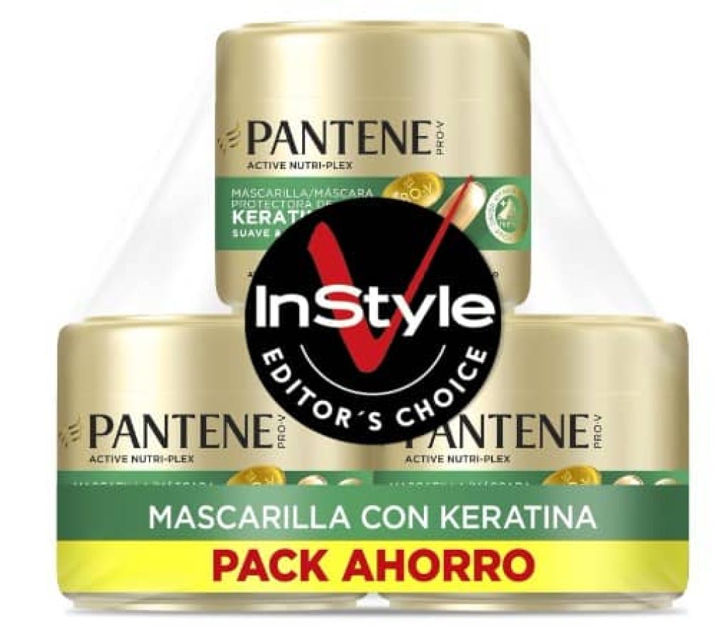 Pantene Pro-V Suave Y Liso Mascarilla Protectora De Keratina 3X300ml Para Pelo Encrespado Y Seco