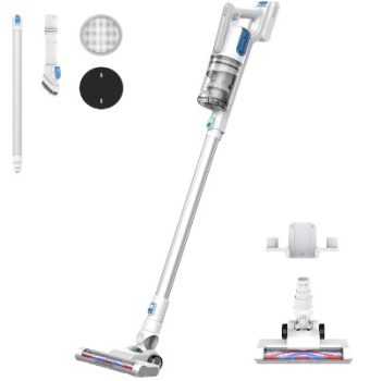 Eureka BR5 Slim Aspiradora sin Cable Ligero, Aspiradora Inalámbrica, Potencia de Succión de, Motor de 250 W sin Escobillas, 2 en 1 Escoba Aspiradora sin Cable para Pisos Duros y Alfombras