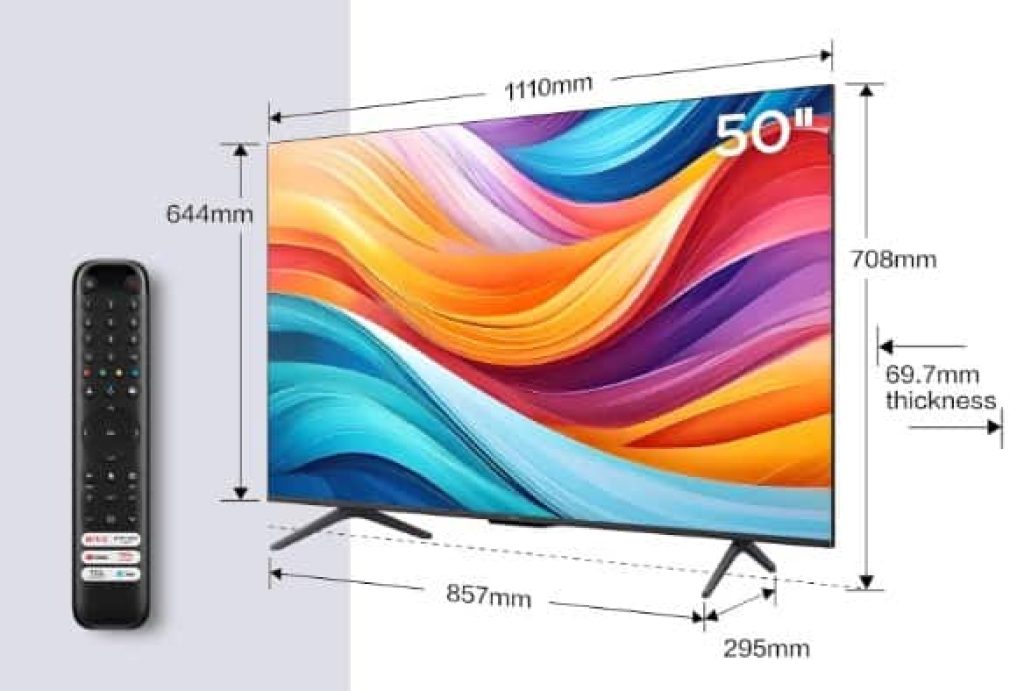 TCL 50T7B Televisor QLED Pro de 50", 4K Ultra HD, HDR Pro, Smart TV Powered by Google TV en oferta gracias al black friday