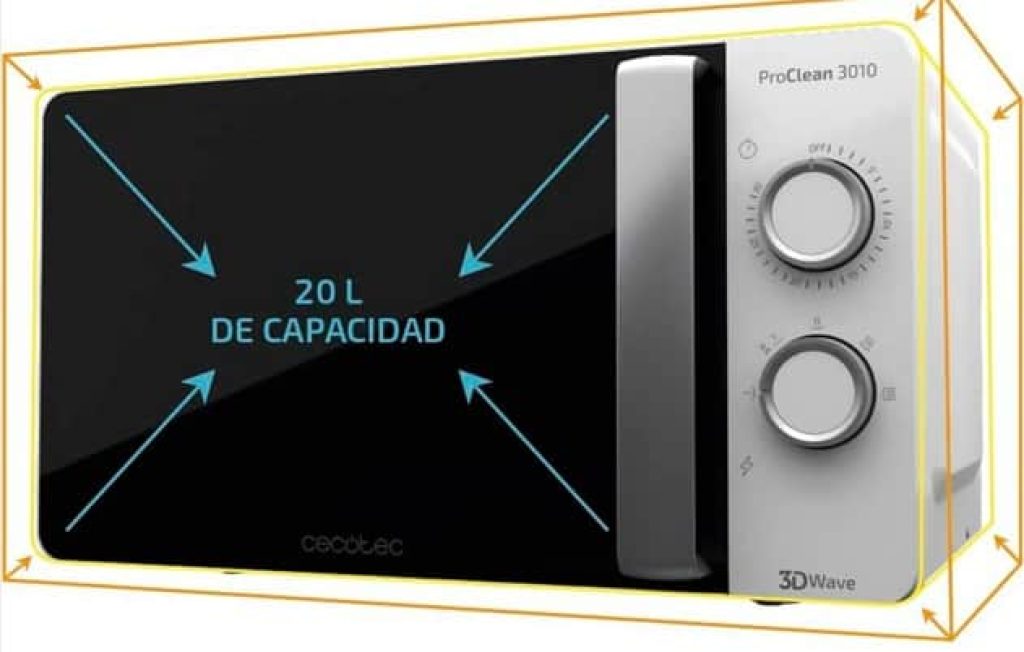 Cecotec proclean 3010 microondas 20l 700w - revestimiento ready2clean, temporizador 30min, 6 niveles
