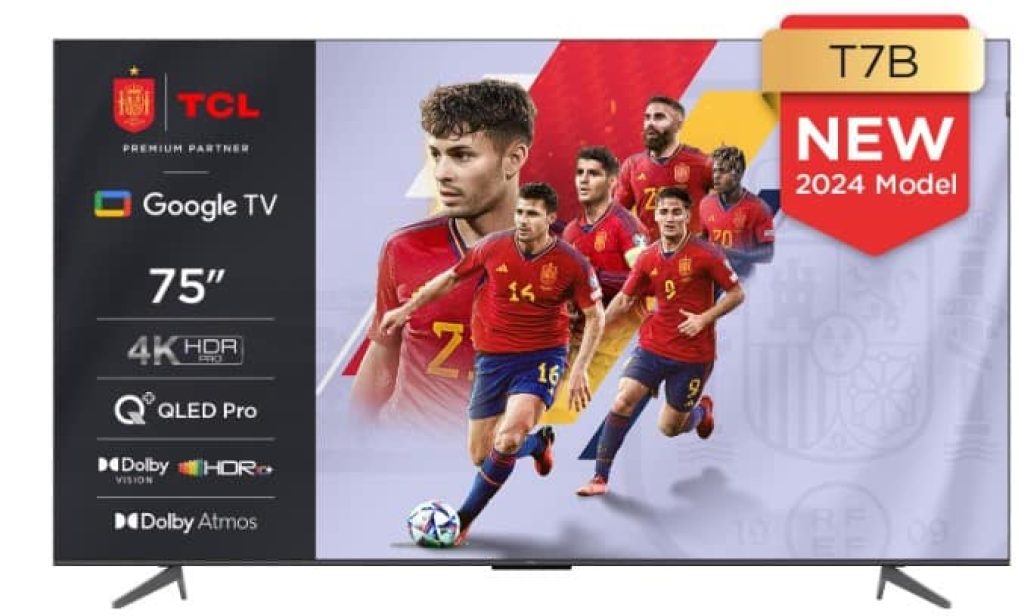 TCL 75T7B Televisor QLED Pro de 75", 4K Ultra HD, HDR Pro, Smart TV Powered by Google TV