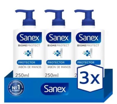 Jabón líquido de manos Sanex BiomeProtect Protector 250ml. Pack 3