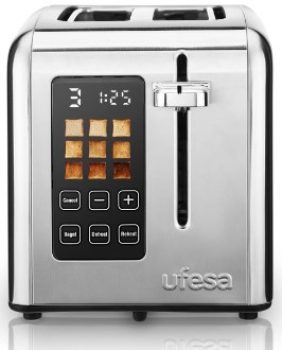 Ufesa Perfect Toaster - Tostador Digital de Acero Inoxidable de 2 Ranuras, 950W, 9 Niveles