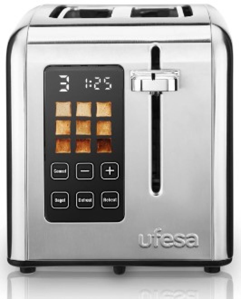Ufesa Perfect Toaster - Tostador Digital de Acero Inoxidable de 2 Ranuras, 950W, 9 Niveles