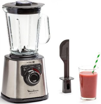 Moulinex Perfect Mix+ LM811D - Batidora de vaso de 1200 W, acero inoxidable, 3 programas, autoclean
