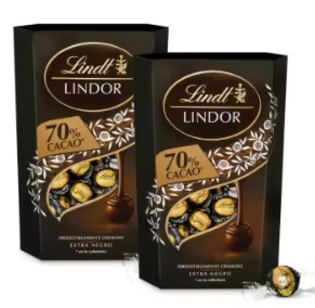 Bombones Lindor Cornet Chocolate Negro 70% Cacao - 337g | Bombones Intensos de Chocolate Negro 70% con un Corazón Cremoso - Pack de 2 Unidades