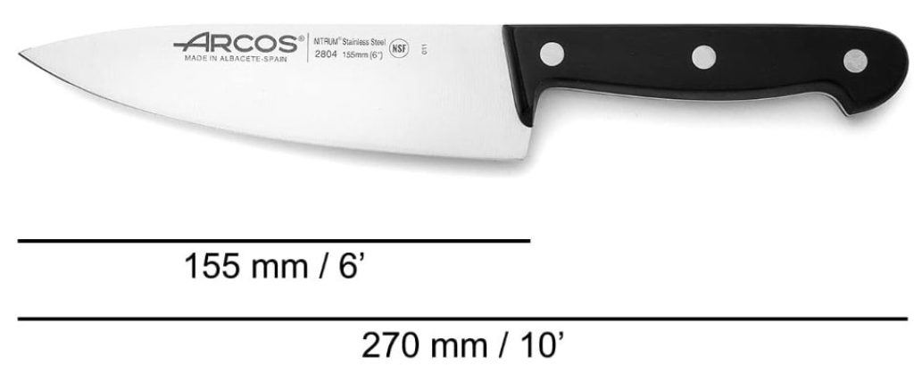 Cuchillos profesionales Arcos​, acero inoxidable,  Cuchillo cocina para cortar y pelar alimentos pequeños