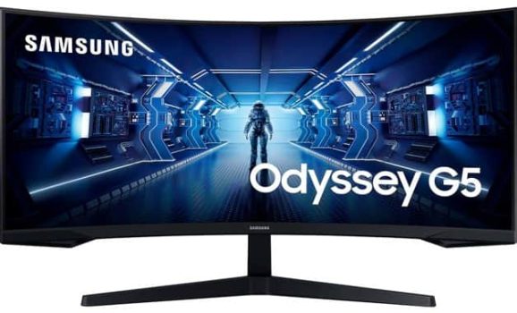 Samsung Odyssey G5 Monitor Gaming Curvo de 34" Ultra WQHD, 165Hz, 1ms, AMD FreeSync Premium, HDR