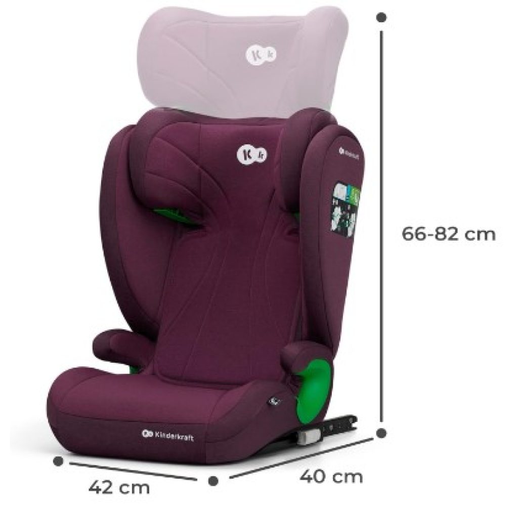 Kinderkraft JUNIOR FIX Silla coche Isofix, I-SIZE - Silla universal de cochepara bebé y niños, Sillade, Cinturón, Grupo 2/3, de 15 a 36 kg