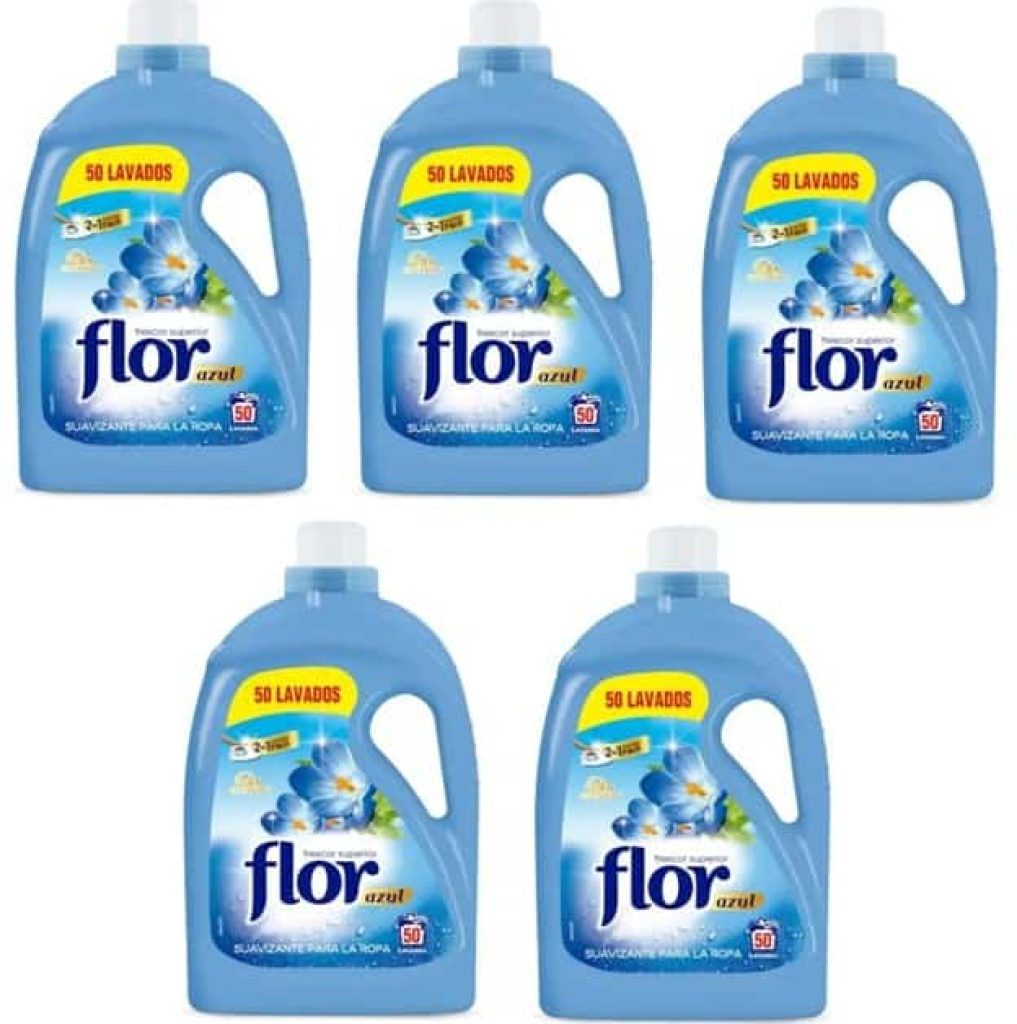 FLOR Suavizante Azul 50 Lavados 2 Litros Caja 5 Unidades