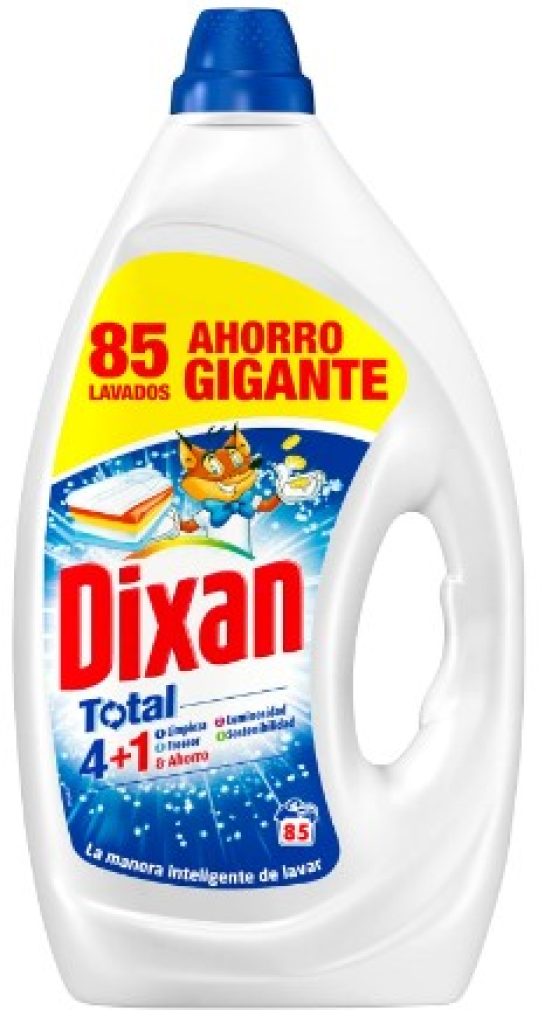 Dixan Gel Total 4+1, Detergente Líquido para Lavadora 85 Lavados