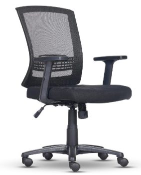 Amazon Basics Silla de oficina con soporte lumbar, altura regulable y reposabrazos