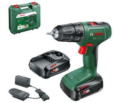 Bosch Home and Garden, atornillador a batería EasyDrill 18V-40 (2 baterías de 2,0.Ah, sistema de 18.V, en maletín de transporte)