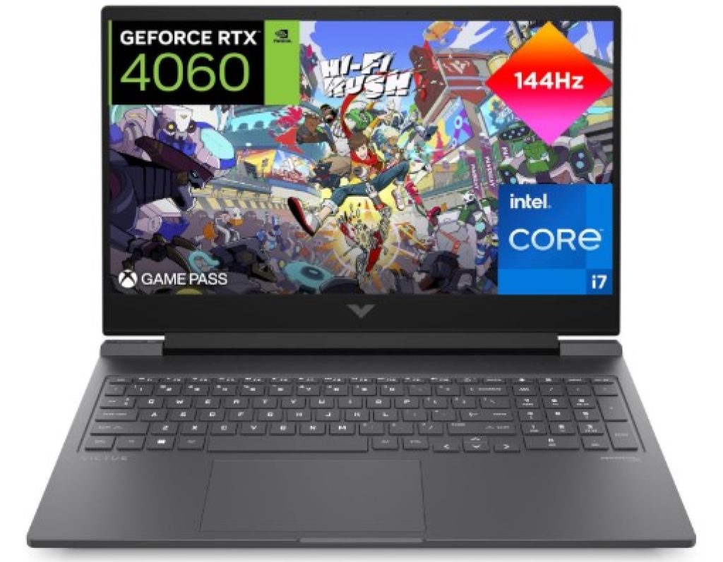 HP Victus 16-r1005ns - Ordenador portátil Gaming de 16.1" (Intel Core i7-14700HX, 16GB RAM, 1TB SSD, NVIDIA GeForce RTX 4060 Graphics, Sin Sistema Operativo) Negro - Teclado QWERTY Español