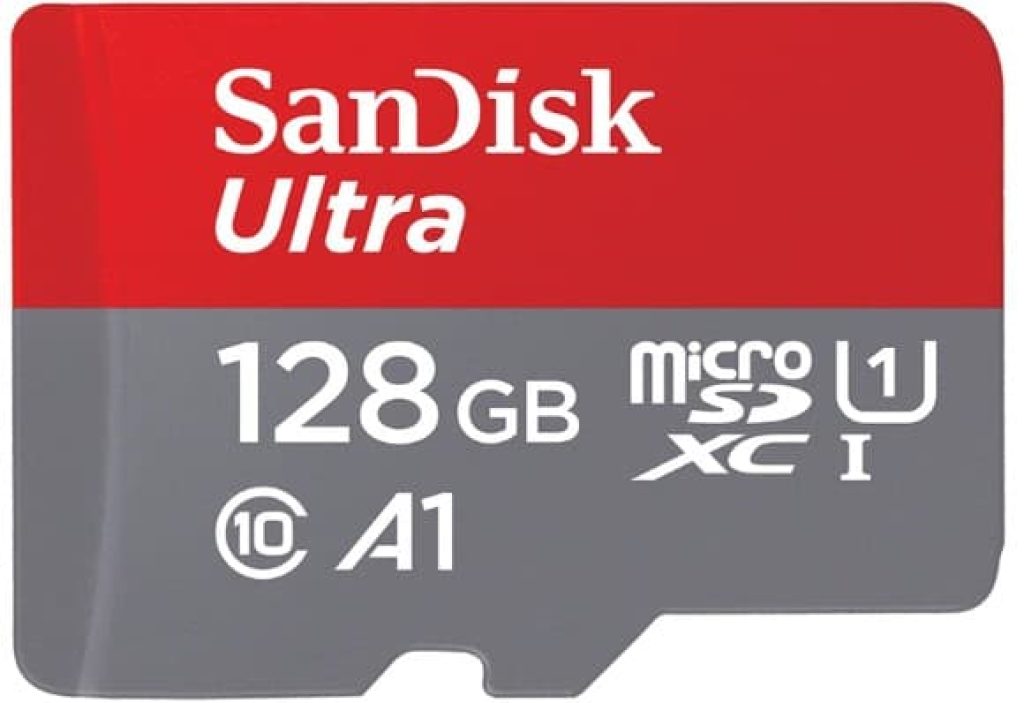SanDisk 128GB Ultra, Tarjeta de memoria microSDXC, hasta 140 MB/s + adaptador SD, con Clase A1 de rendimiento de las aplicaciones, UHS-I Class 10 U1