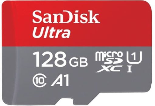 SanDisk 128GB Ultra, Tarjeta de memoria microSDXC, hasta 140 MB/s + adaptador SD, con Clase A1 de rendimiento de las aplicaciones, UHS-I Class 10 U1