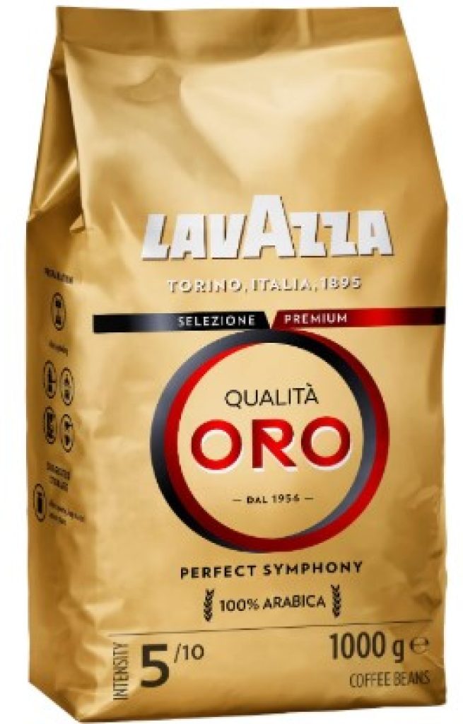 Lavazza, Qualità Oro, Café en Grano Natura, 100% Arábica, Intensidad 5, Tueste Medio, Paquete de 1 kg
