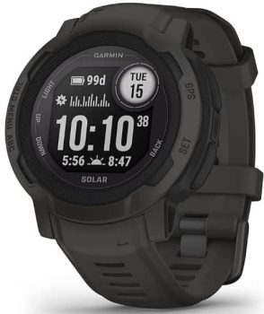 Garmin Instinct 2 Solar, Reloj Inteligente con GPS Resistente al Agua, Carga Solar, Funciones Deportivas, Pulsioximetría, Puntuación de Sueño y Notificaciones del Smartphone, Negro