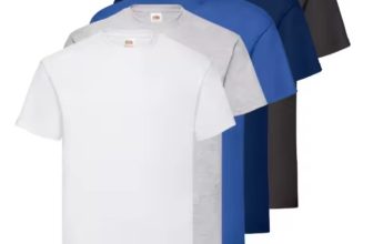 Fruit Of The Loom Pack 5 Camisetas FRUIT OF THE LOOM ORIGINAL, Algodón Peinado, Tacto Suave, Cuello Redondo